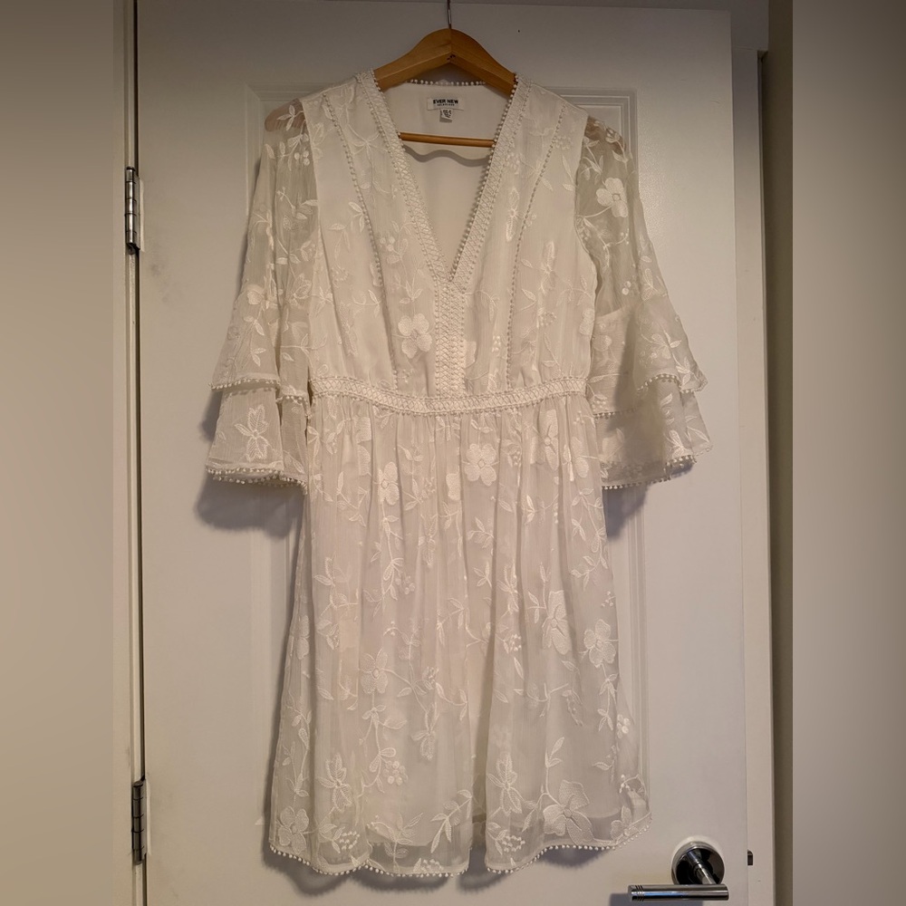 Ever New White Floral Lace Mini Dress